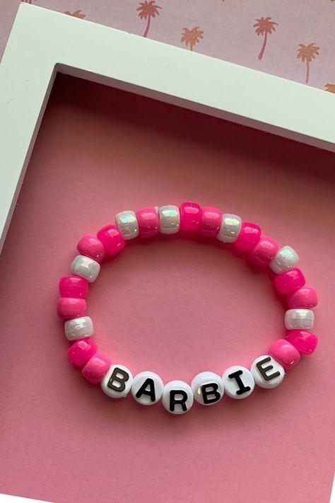 Friendship Bracelets Pony Beads, Cute Pony Bead Bracelet Ideas, Pony Bead Bracelet Ideas, Pony Bead Bracelets Ideas, Goth Kandi, Hey Barbie, Pony Bead Jewelry, Pulseras Ideas, Pulseras Kandi