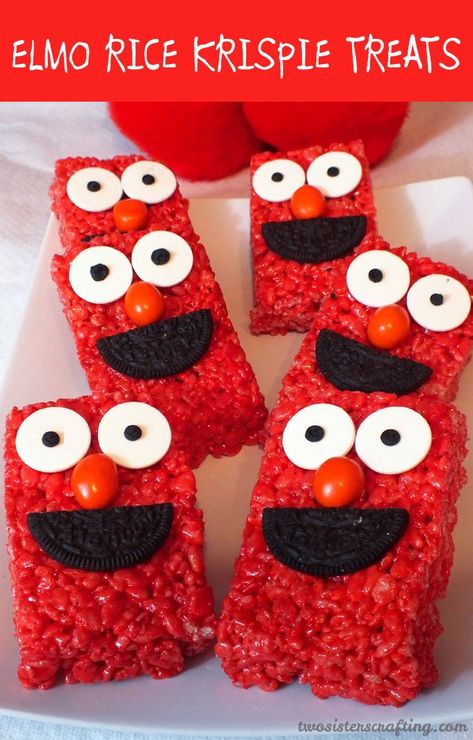 10 DIY Elmo Birthday Party Ideas on Love The Day Diy Elmo Birthday Party, Elmo Birthday Party Ideas, Elmo Birthday Party Boy, Elmo First Birthday, Elmo Birthday Party, Krispy Treats, Sesame Street Birthday Party, Elmo Party, Sesame Street Party