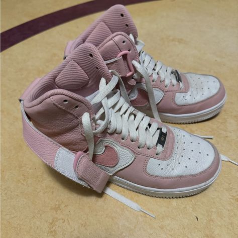 Custom Nike Air Force 1’s. Pink And White. Women’s Size 7, But I Believe They Are A Kids 5.5. The Different Parts Of The Shoe Can Be Removed As They Are Velcro (They Stay On Well) Can Be Made Low Or High Top. I Liked To Wear With The Additional Tongues Removed, So Those Are Brand New. Still Is Good Condition As Were Only Worn A Few Times. Pink Nike Air, Custom Nike Air Force 1, Custom Nike Air Force, Nike Air Force 1s, Air Force 1s, Custom Nike, Pink Nike, Pink Nikes, Custom Nikes