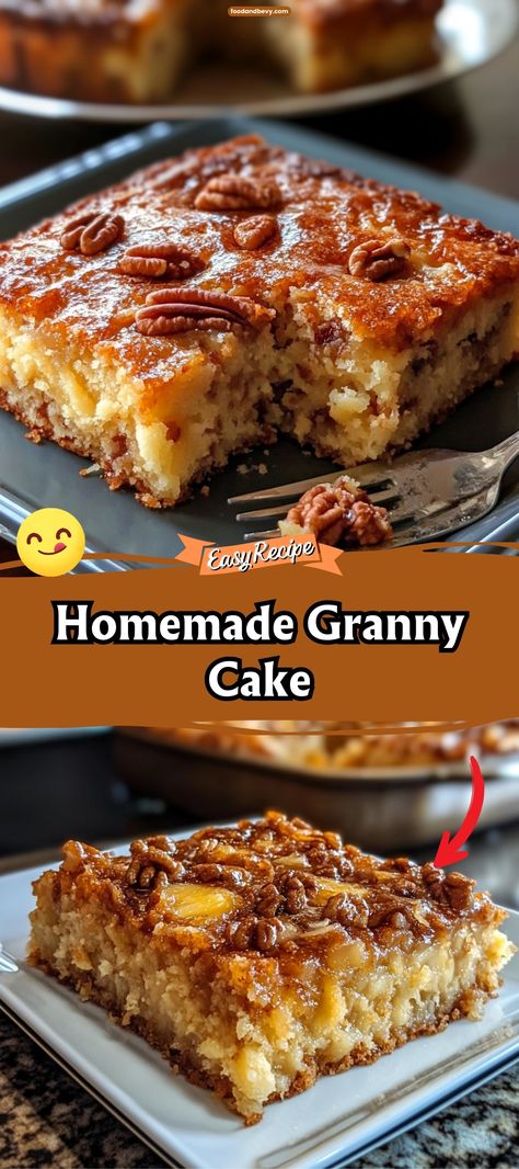 Homemade Granny Cake via @recipesforfamily12 Grandma Cake Recipes, 9 X13 Cake Recipes, Homemade Granny Cake, 30 Day Friendship Cake Recipe, Easy Cakes To Make Homemade, Lane Cake Recipe, Grandmas Cake, Granny Cake Recipe, Cakes For Fall