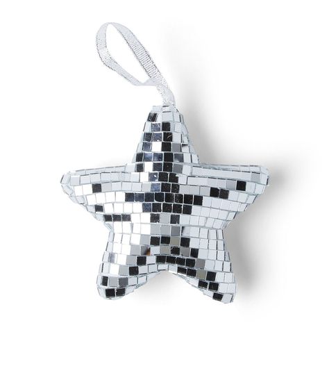 Add Some Sparkle to Your Christmas Tree with the 5" Christmas Disco Star Glass Ornament by Place & TimeBring some disco vibes to your holiday decor with this stunning glass star ornament Measuring 47x47x115, this ornament is the perfect size to add some sparkle to your Christmas tree The ornament features a beautiful silver color that will complement any color schemeProduct DetailsMaterial: GlassDimensions (Overall): 47 inches (H) x 47 inches (W) x 115 inches (D) Star Themed Christmas Tree, Disco Christmas Decorations, Space Themed Christmas, Disco Christmas Tree, Space Christmas Tree, Space Ornaments, Space Tree, Christmas Disco, Disco Christmas