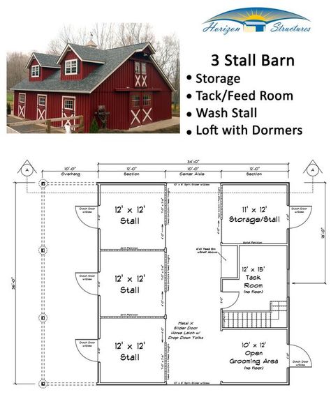 Barn Barn Layout, Barn Stalls, Horse Barn Designs, Dream Horse Barns, Horse Barn Plans, Barn Storage, Small Barn, Barn Plans, Dream Barn