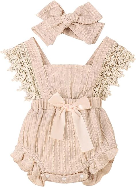 Amazon.com: Infant Baby Girl Plaid Romper Baby Short Sleeve Pleated Romper Bodysuit Summer Spring Outfits: Clothing, Shoes & Jewelry Crochet Romper, Romper Bodysuit, Newborn Girl Outfits, Newborn Outfit, Knitted Romper, Ruffle Romper, Children Clothes