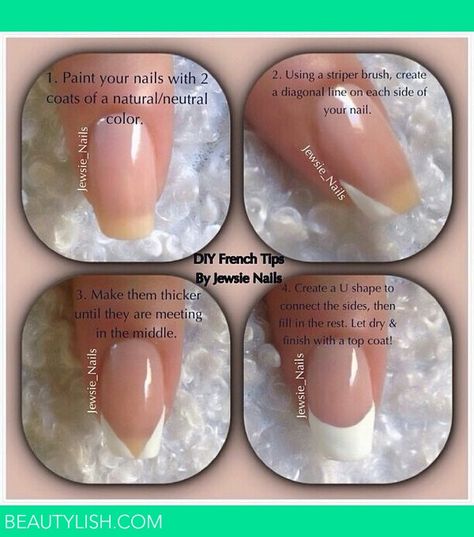 Manicure Tutorials, Nagel Tips, Nails Diy, French Tips, Kandy, Manicure Y Pedicure, Diy Manicure, Makati, Nail Art Tutorial