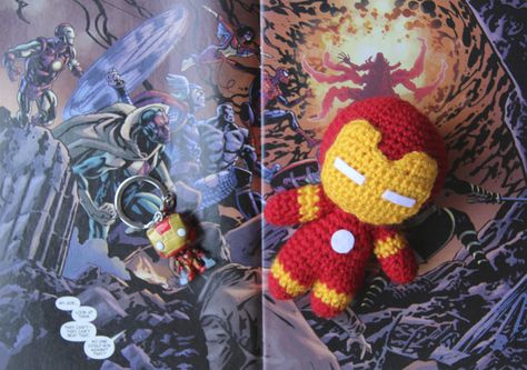 Iron Man - Crochet Amigurumi - #lemonyarncreations #crochet #amigurumi #marvel… Amigurumi Marvel, Felt Glue, Amigurumi Ideas, Crochet Amigurumi Free Patterns, Crochet Amigurumi Free, Red Yarn, Crochet Creations, Crochet Keychain, Amigurumi Free