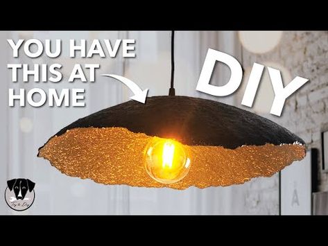 DIY PAPER MACHE LIGHT FIXTURE + HEMMA IKEA HACK - YouTube Paper Mache Light, Diy Light Shade, Paper Mache Lamp, Diy Pendant Lamp, Diy Paper Mache, Origami Lights, Backyard String Lights, Celing Light, Diy Luminaire