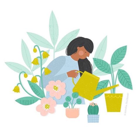 Sorcha Faulkner - Illustration design editorial plant lady garden gardening drawing digital art graphic print house plant character Plant Character, Drawing Digital Art, Garden Drawing, Kawaii Illustration, Design Editorial, Drawing Digital, Motion Graphics Design, Fun Illustration, Simple Illustration