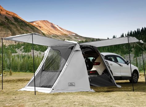 Amazon.com : KAMPKEEPER SUV Car Tent, Tailgate Shade Awning Tent for Camping, Vehicle SUV Tent Car Camping Tents for Outdoor Travel (Gray) : Sports & Outdoors Tent For Camping, Suv Tent, Car Tent Camping, Tent Material, Grey Car, Car Tent, Hiking Tent, Camping Tents, Gazebo Pergola