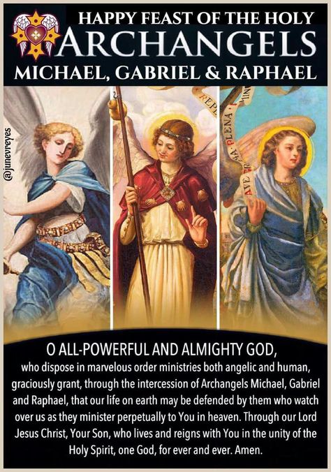 Feast of Angels Sep.29th Archangels Feast Day, Feast Of The Guardian Angels, Feast Of The Archangels, Arc Angels, Happy Feast Day, Jesus Christ Illustration, Happy Feast, December Quotes, Archangel Prayers