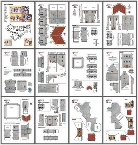 Paper Castle Template, Dnd Landscape, Paper House Diy, Paper Village, Castle Model, Paper Castle, Model Castle, Castle Crafts, Model Houses