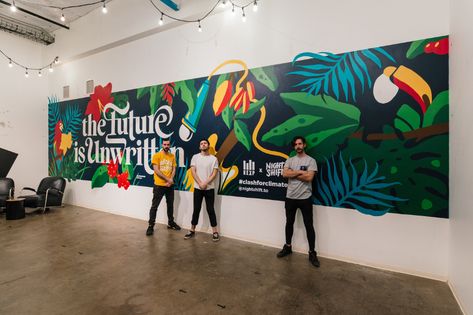 The Future Is Unwritten, Office Mural, School Murals, Murals Street Art, Mural Design, Mural Wall Art, Wall Graphics, Mural Art, 인테리어 디자인