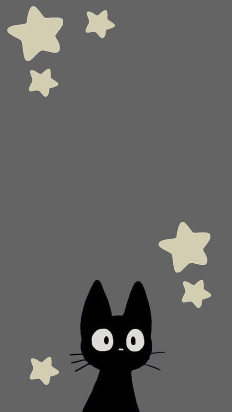 Estetic Wallper, Black Cat Aesthetic Wallpaper, Black Cat Wallpaper Aesthetic, Jiji Wallpaper Studio Ghibli, Jiji Cat Wallpaper, Jiji Background, Kiki Cat Wallpaper, Jiji Wallpaper, Black Cat Aesthetic Wallpaper Iphone