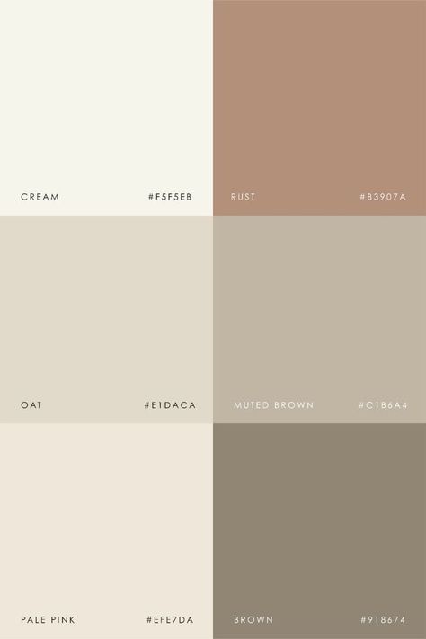 Natural Color Pallet, Light Brown Colour Palette, Warm Color Palette For Home, Mood Board Colour Palettes, Beige Color Combinations, Off White Color Combination, Warm Tone Color Palette, Neutral Colors Palette, Light Brown Color Palette