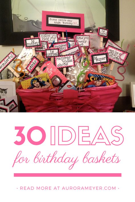 30th Basket Gift Ideas, 30 Birthday Survival Kit, 23rd Birthday Gift Baskets, 30th Survival Kit For Her, 30 Things For 30th Birthday Gift Baskets, 30 Gift Basket Ideas, Homemade 30th Birthday Gifts, 30th Birthday Survival Kit For Her, 50th Gift Basket Ideas For Women