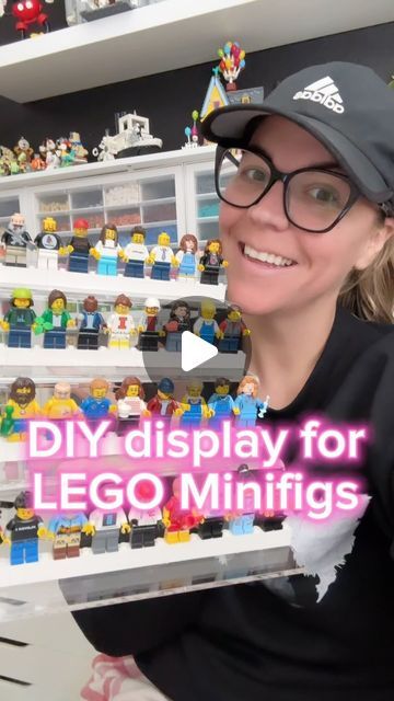 Emilee Dahl | LEGO BUILDER on Instagram: "How I made something I wasn't using into something useful.... Quick, easy & functional! These are the signature figurines/sigfigs (people make custom figures of themselves to trade at events or conventions) of friends I've met in the Lego world! #legomom #legohouse #legos #legominifigures #legofigures #legodiy #legodisplay #legoorganization #organizationideas" Lego People Display, Lego Figure Display, Figure Display Ideas, Lego Displays, Lego Room Ideas, Mini Figure Display, Lego Room Decor, Minifigure Display, Lego Minifigure Display