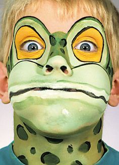 Frog/Fish/Turtle Makeup Inspiration Makeup Karakter, Animal Face Paintings, Animal Makeup, Frog Costume, Face Painting Easy, Kids Face Paint, Theatrical Makeup, Boy Face, Face Painting Designs