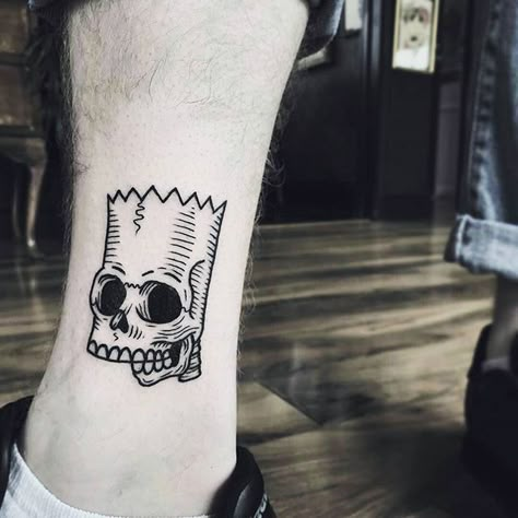 Drum Tattoos, Bart Simpson Tattoo, Tom Sawyer And Huckleberry Finn, Simpson Tattoo, Drum Tattoo, Simpson Family, Horror Tattoos, Friday The 13th Tattoo, Simpsons Tattoo