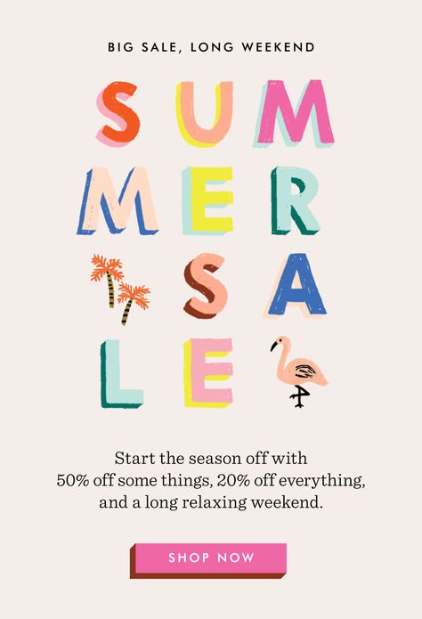 Holiday Newsletter Ideas, Sale Newsletter Design, Summer Email Design, Summer Sale Graphic, Sale Graphic Design, Summer Sale Design, Summer Promo, Email Layout, Email Marketing Design Inspiration