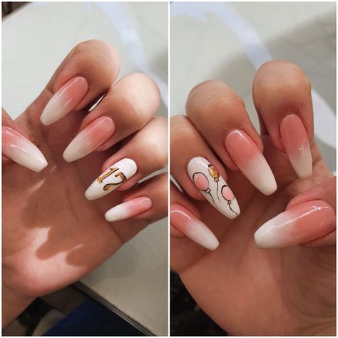 21 Birthday Nails Almond, B Day Nails Art Ideas, 30th Nails Art Designs, Nail Ideas For 18th Birthday, Nails 17 Birthday, 20 Birthday Nails Designs, Birthday Nails 22 Years Old, Nails For 17 Birthday, 17 Nails Birthday