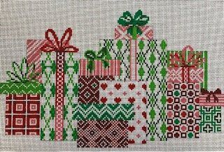 Christmas Stack Christmas Packages, Needlework Christmas, Christmas Needlepoint, A Stitch In Time, Travel Ornament, Nutcracker Ornaments, Needlepoint Christmas, Wood Artist, Needlepoint Designs