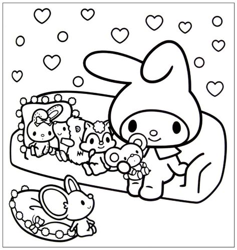 Dibujos de Kawaii para Colorear. Imprimir caracteres inusuales Sanrio Coloring Pages, Sanrio Coloring, Hello Kitty Colouring, Hello Kitty Coloring Pages, Kitty Coloring Pages, Chibi Coloring Pages, Hello Kitty Colouring Pages, Images Hello Kitty, Bunny Coloring Pages