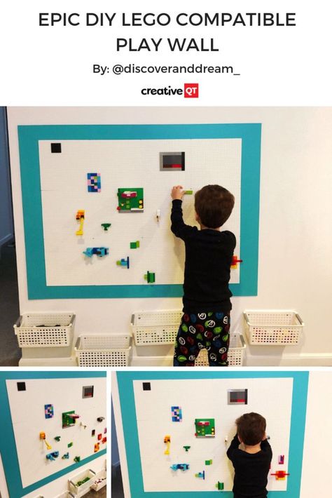 Lego Wall Playroom, Vertical Play Activities, Lego Wall Ideas, Lego Wall Diy, Diy Lego Wall, Garage Games, Monkey Room, Loft Playroom, Play Wall