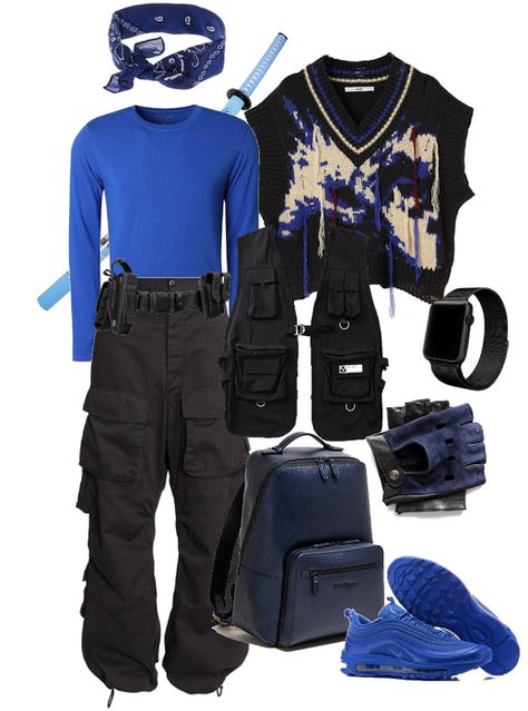 tmnt Leonardo 💙 Outfit | ShopLook Tmnt Wearing Clothes, Tmnt Outfits, Cute Tmnt, Tmnt Aesthetic, Apple Watch Black, Tmnt Leonardo, Techwear Streetwear, Leonardo Tmnt, Utility Vest