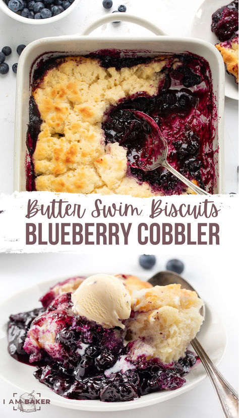 Butter Swim Biscuit Blueberry Cobbler is a delightful dessert that combines homemade blueberry filling with tender, buttery biscuits. It’s a perfect treat for gatherings, family meals, or anytime you crave a comforting and fruity dessert. It is so easy to throw together and ready in 30 minutes! Butter Swim Biscuits, Swim Biscuits, Easy Impressive Dessert, Fruity Dessert, Blueberry Biscuits, Blueberry Filling, Blueberry Pie Filling, Blueberry Desserts, Blueberry Cobbler