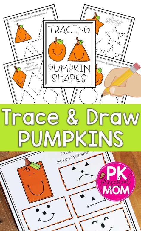 With these amazing, cute and educational Pumpkin Tracing Sheets your preschool students will learn how to trace various shapes. Students will learn the names of each shape and how to draw each one of the 10 included shapes. These tracing worksheets are great for building preschool math skills. Pumpkin Shape Tracing Pumpkin Math For Preschool, Pumpkin Preschool Printable, Pumpkin Tasting Preschool, Pumpkin Shape Tracing, Pumpkin Measuring Preschool, Pumpkin Math Activities Kindergarten, Pumpkin Shapes Printable, Pumpkin Math Activities For Preschool, Pumpkin Tracing Sheets