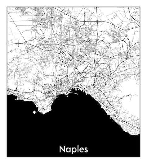 Naples Map, Naples Italy, City Map, Naples, Premium Vector, Graphic Resources, Editorial, Map, Italy