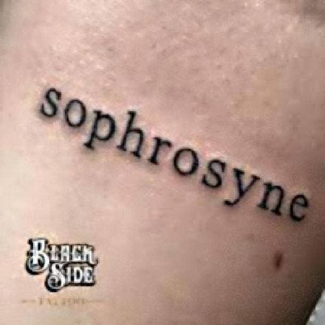 Sophrosyne tattoo Sophrosyne Tattoo, Meaningful One Word Tattoos, Meaningful One Word, Mind Over Matter Tattoo, Amor Tattoo, One Word Tattoo, Learning Websites For Kids, One Word Tattoos, Minimalist Tattoo Ideas