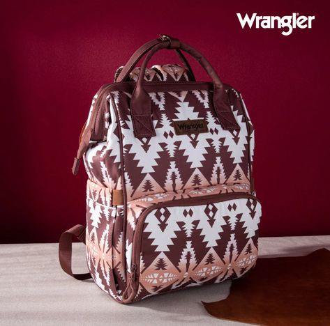 2024 New Wrangler Aztec Southwestern Pattern Dual Sided Print Multi-Function Backpack-Brown Skull Wallet, Stroller Bag, Southwestern Print, Southwestern Patterns, Patterned Backpack, Color Cafe, Aztec Pattern, Wallet Bag, Aztec Print