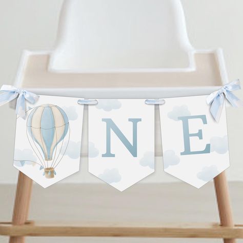 Hot Air Balloon ONE High Chair Banner, Up up and Away Birthday Banner, Boy 1st Birthday, Instant Download, Editable/Printable template,#H001 Hot Air Balloon 1st Birthday Party Boy, Hot Air Balloon First Birthday Boy, Hot Air Balloon 1st Birthday Party, Hot Air Balloon Birthday Theme, Hot Air Balloon First Birthday, Ballon Birthday, Balloon Birthday Themes, Hot Air Balloon Birthday, Diy Hot Air Balloons