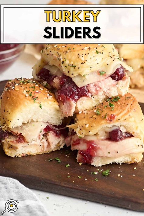 Turkey Sliders Sliders Recipes Turkey, Turkey And Cranberry, Food For The Week, Turkey Sandwiches Recipes, Week Night Meals, Cranberry Turkey, Turkey Sliders, Dips Party, Turkey Salad