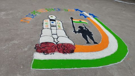 Rangoli Designs Latest Unique Poster, Independence Day Rangoli Design, Theme Rangoli, Rangoli Painting, Chandrayaan 3, Toy Story Crafts, Story Crafts, Rangoli Designs Photos, School Board Decoration