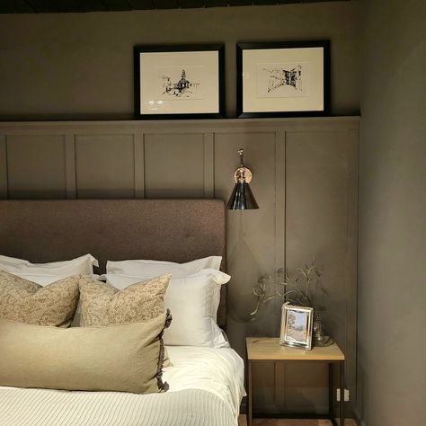 Wall Paint: Shale by Neptune Neptune Bedroom Ideas, Neptune Interiors, Neptune Bedroom, Rustic Farmhouse Bedroom, Cosy Bedroom, Sanitary Ware, Coach House, Green A, Farmhouse Bedroom