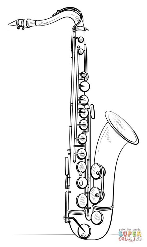 How To Draw A Saxophone, Saxaphone Sketch, Saxophone Sketch, Saxophone Painting, Saxophone Tattoo, Saxophone Art, Arte Jazz, Musical Instruments Drawing, Saxophones