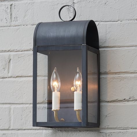 Arched Outdoor Light - 2 Light Exterior Light Fixtures, Colonial Exterior, Lantern Design, Garage Lighting, Shades Of Light, Outdoor Sconces, Outdoor Wall Lantern, Outdoor Light, Brass Lighting