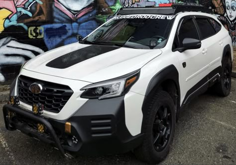 Lifted Subaru Ascent, Subaru Outback Offroad Mods, White Subaru Outback, Subaru Outback Wilderness Mods, Outback Wilderness Mods, Off Road Subaru, Subaru Outback Mods, Subaru Outback Lifted, Outback Mods