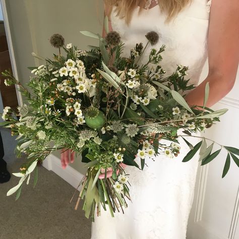 Bridal Bouquet Green, Green Bouquets, Foliage Bouquet, Summer Wedding Bouquets, Green Bouquet, July Wedding, Wildflower Bouquet, Wildflower Wedding, Bridal Flowers