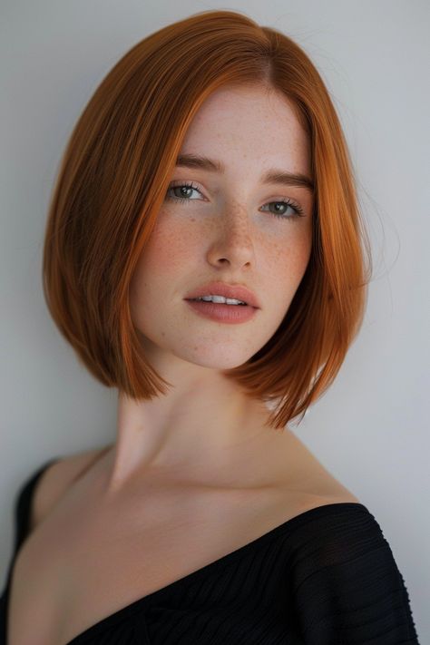 74+ Captivating Copper Hair Color Ideas Redhead Bob, Copper Short Hair, Jahodová Blond, Copper Bob Hair, Copper Bob, Hair Colour For Green Eyes, Polish Girl, Blonde Haircuts, Polish Women