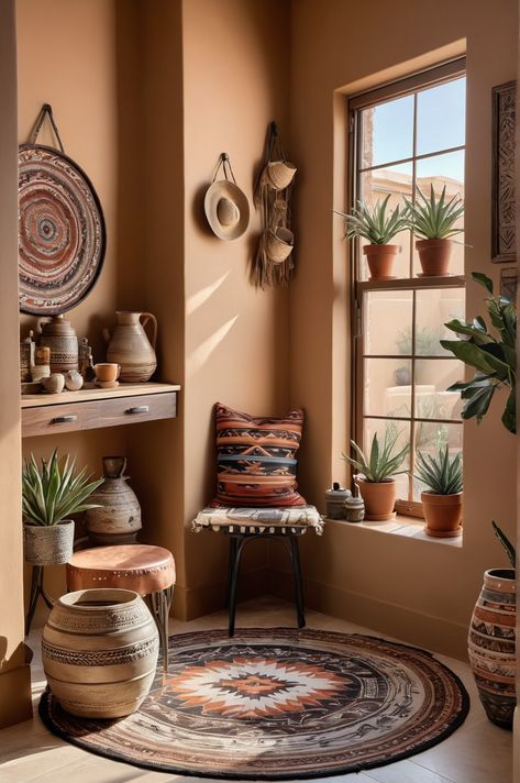 Southwestern Chic Decor, Southwest Mantle Decor, Southwest Home Decor Ideas, Southwestern Kitchen Design, Southwest Cabin Decor, New Mexico Decor Interior Design, Arizona Home Aesthetic, Desert Theme Decor, Arizona Decor Interior Design