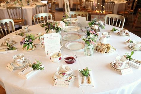 Afternoon Tea Wedding Reception, Reception Layout Ideas, Victoria Sponge Wedding Cake, Sponge Wedding Cake, Country Tea Party, Winter Table Decorations, Afternoon Tea Tables, Afternoon Tea Wedding, Wedding Reception Layout