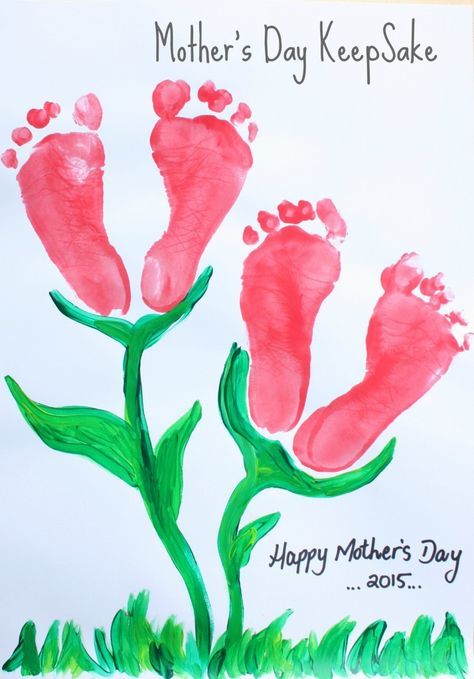 Flores con los Pies Footprint Crafts, Hand Prints, Mothers Day Crafts For Kids, Daycare Crafts, Toddler Art, Fathers Day Crafts, Mors Dag, Mom Day, Childrens Crafts