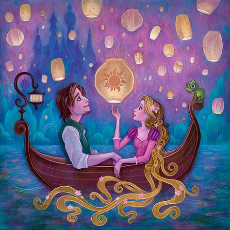 Message from Home by Jeremiah Ketner / smallandround Disney Amor, Deco Disney, Rapunzel Disney, Animation Disney, Rapunzel And Eugene, Disney Fine Art, Disney Fanart, Disney Rapunzel, Disney Artwork