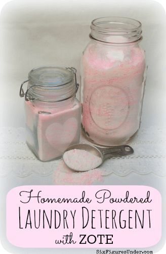 Make your own homemade powdered laundry detergent made from Zote Soap, Washing Soda, and Borax. Way cheaper than commercial detergent! Zote Soap, Homemade Laundry Detergent Recipes, Laundry Detergent Recipe, Detergent Recipe, Laundry Soap Homemade, Diy Laundry Detergent, Powder Laundry Detergent, Homemade Cleaning Supplies, Homemade Laundry Detergent