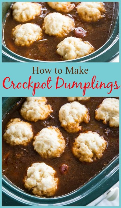 Crock Pot Dumplings, Crockpot Dumplings, How To Cook Dumplings, Beef Stew With Dumplings, Nice Buns, Stew And Dumplings, Crockpot Recipes Beef Stew, Crockpot Chicken And Dumplings, Crockpot Stew