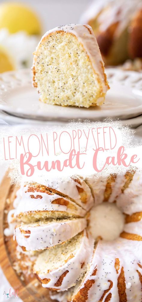 This Lemon Poppyseed Bundt Cake recipe is made from scratch. It’s made with sour cream so it’s a moist lemon cake, and it is made with fresh lemon juice and zest. Plus, it has a hint of almond extract. It’s one of my favorite easy lemon desserts. Easter Lemon Bundt Cake, Almond Poppyseed Bundt Cake, Best Lemon Poppyseed Cake, Lemon Poppyseed Bundt Cake Moist, Lemon Poppyseed Desserts, Lemon Poppy Seed Pound Cake, Lemon Poppy Cake, Lemon Poppyseed Recipes, Easter Pound Cake