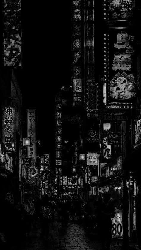 Grey Themed Wallpaper, Black And Grey Wallpaper, Japanese Wallpaper Iphone, Dark Black Wallpaper, Dark Paintings, Dark Landscape, Black And White City, Black And White Picture Wall, City Background