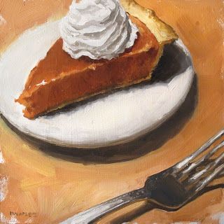 Painting Of Pumpkins, Pumpkin Pie Painting, Pumpkin Pie Aesthetic, Pumpkin Pie Art, Pie Painting, Pie Art, Food Paintings, Pies Art, Pumpkin Carving Template